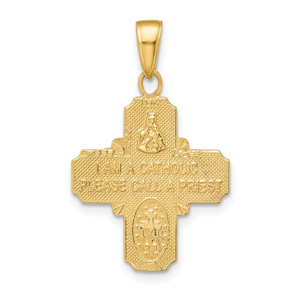 10K Yellow Gold Four Way 19.1 mm x 17.5 mm Medal