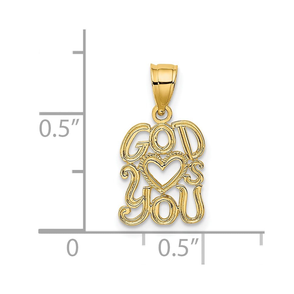 10K Yellow Gold God Hearts You Charm