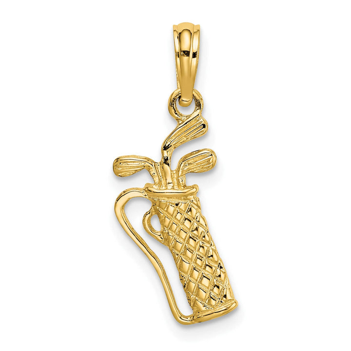 10K Yellow Gold Golf Bag with Clubs Charm