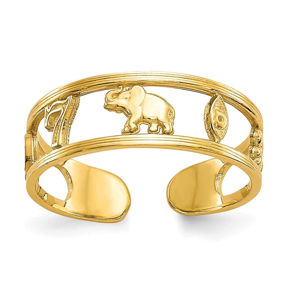 10k Yellow Gold Good Luck Symbols Toe Ring