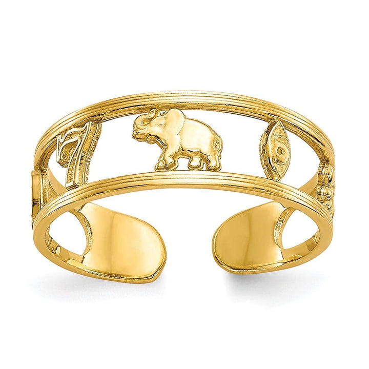 10k Yellow Gold Good Luck Symbols Toe Ring