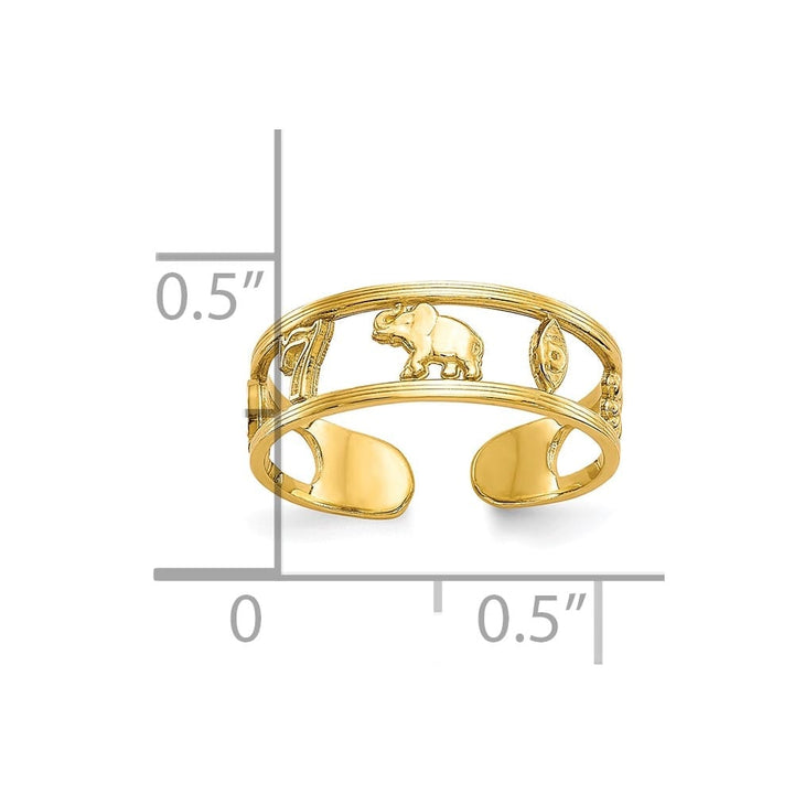 10k Yellow Gold Good Luck Symbols Toe Ring