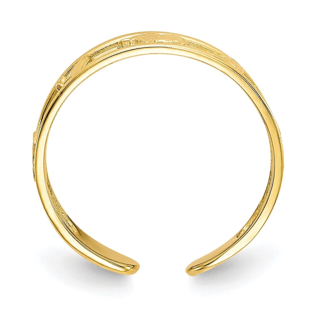 10k Yellow Gold Good Luck Symbols Toe Ring