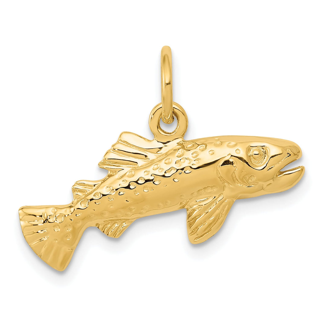 10K Yellow Gold Grouper Fish Charm