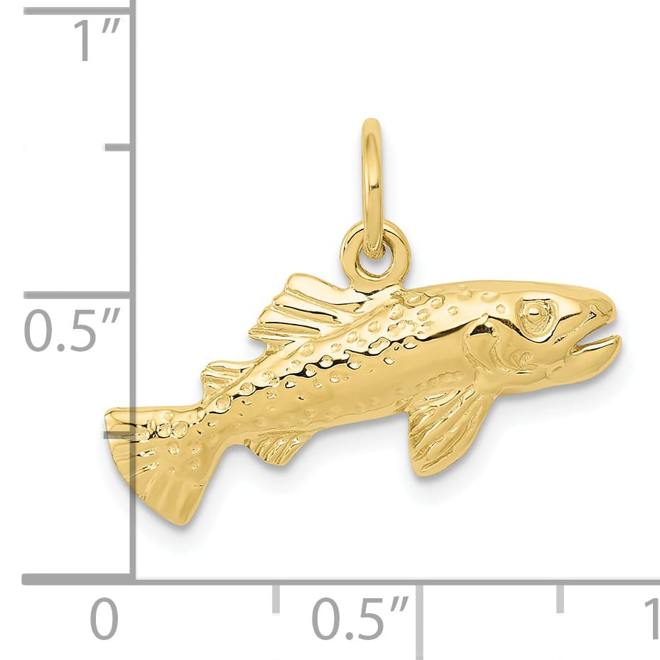 10K Yellow Gold Grouper Fish Charm