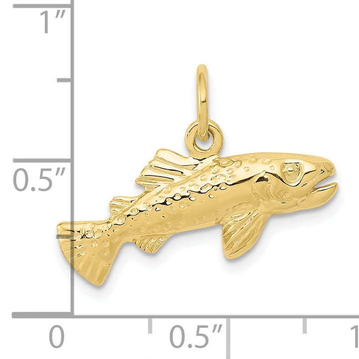 10K Yellow Gold Grouper Fish Charm
