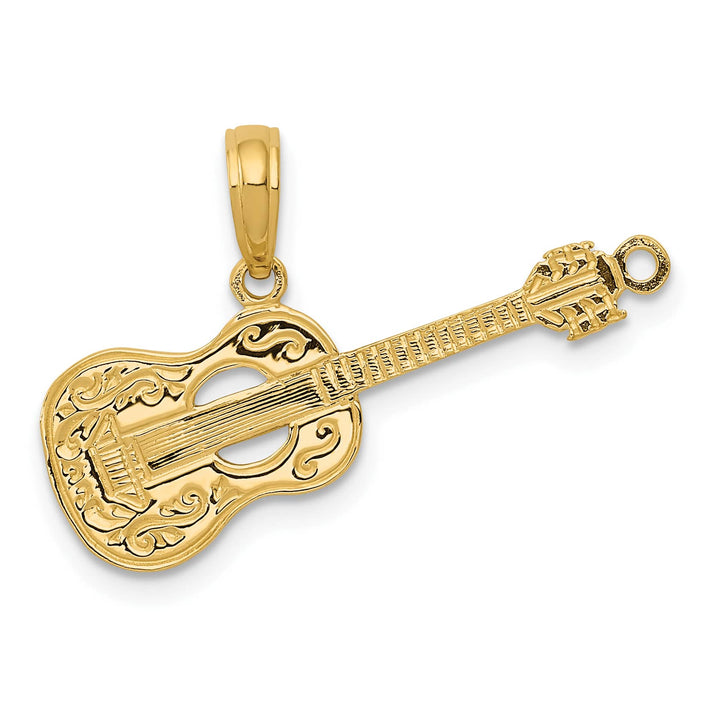 10K Yellow Gold Guitar Pendant