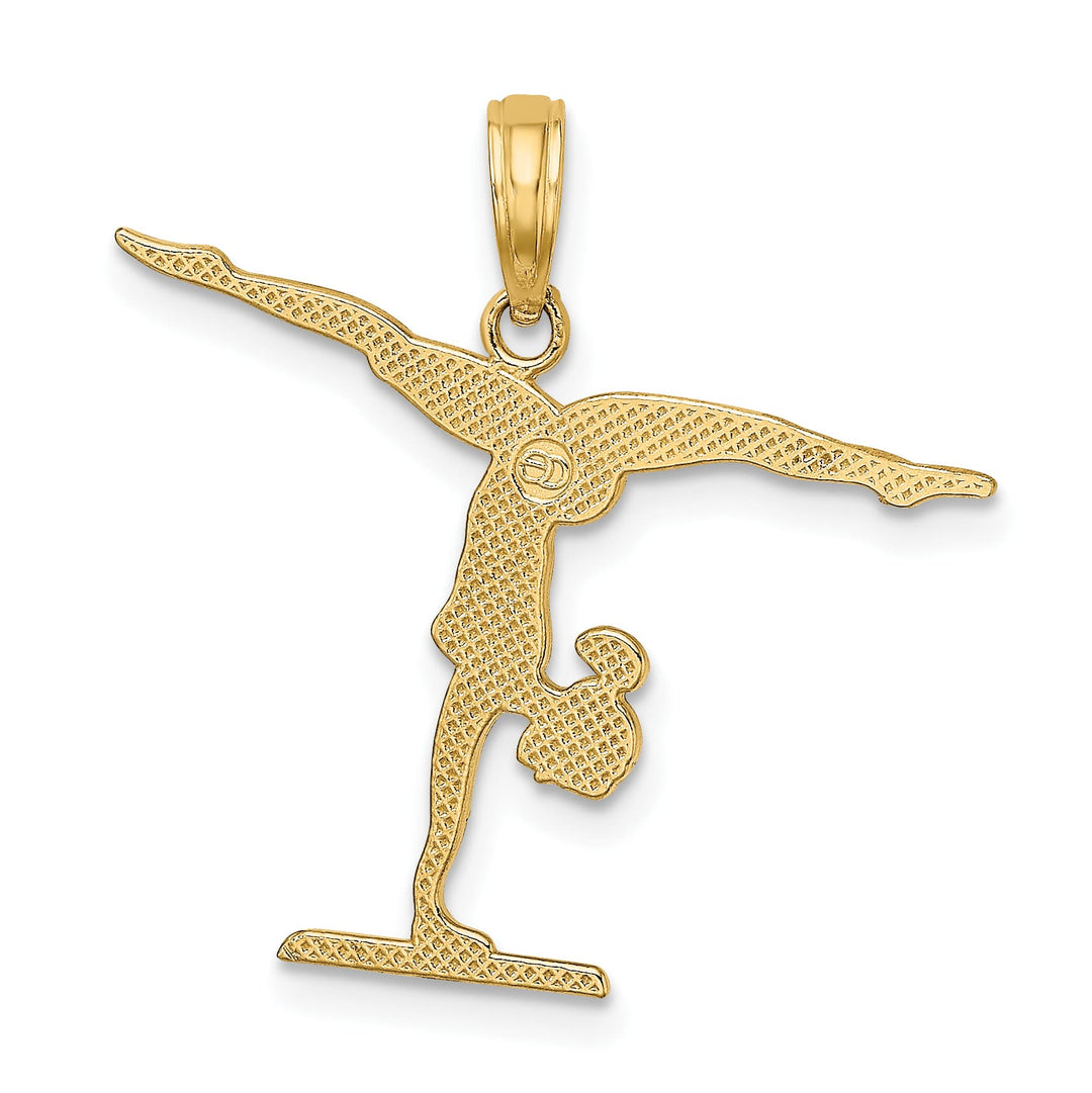 10K Yellow Gold Gymnastics Floor Pendant