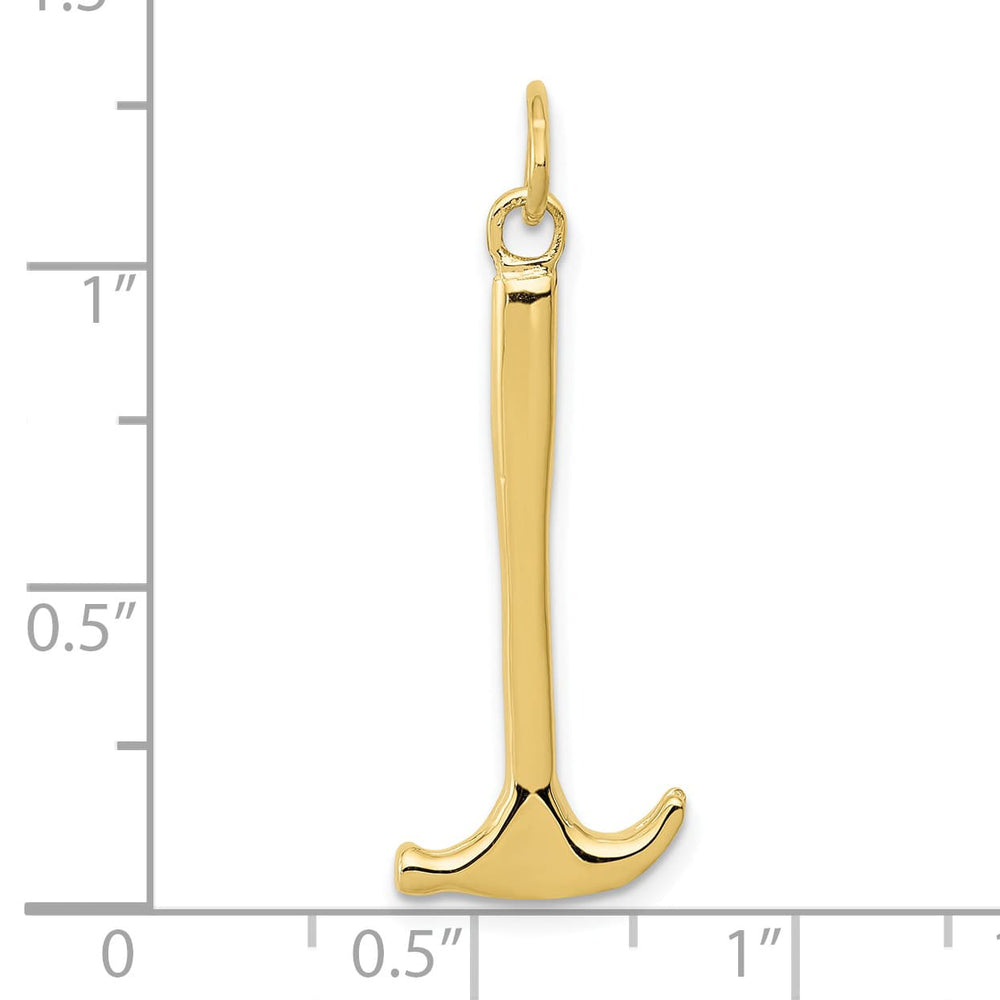 10K Yellow Gold Hammer Charm, 30x15mm