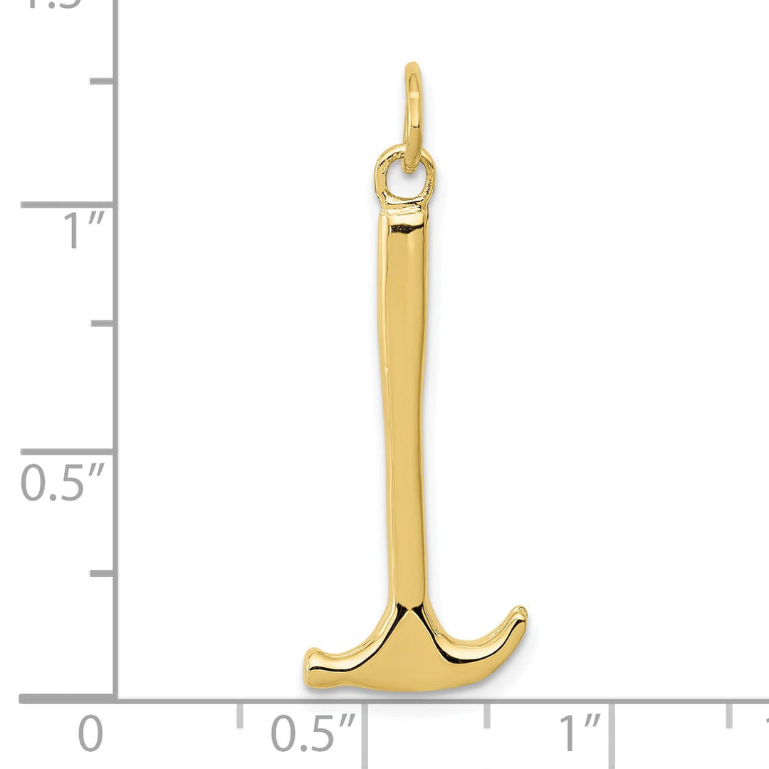 10K Yellow Gold Hammer Charm, 30x15mm