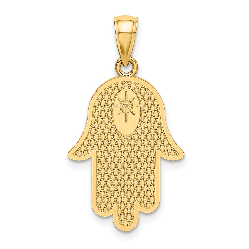 10K Yellow Gold Hamsa with Star of David Charm