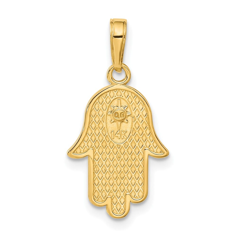 10K Yellow Gold Hamsa with Star of David Pendant