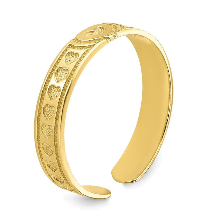 10k Yellow Gold Heart Toe Ring