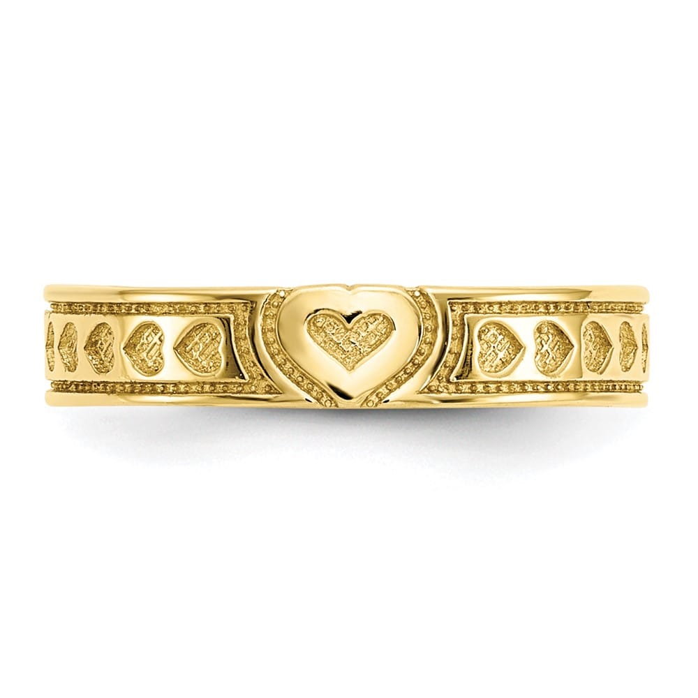 10k Yellow Gold Heart Toe Ring