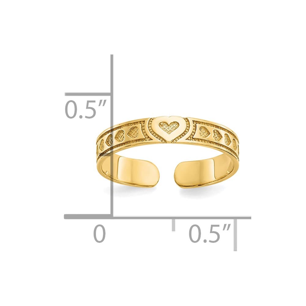 10k Yellow Gold Heart Toe Ring