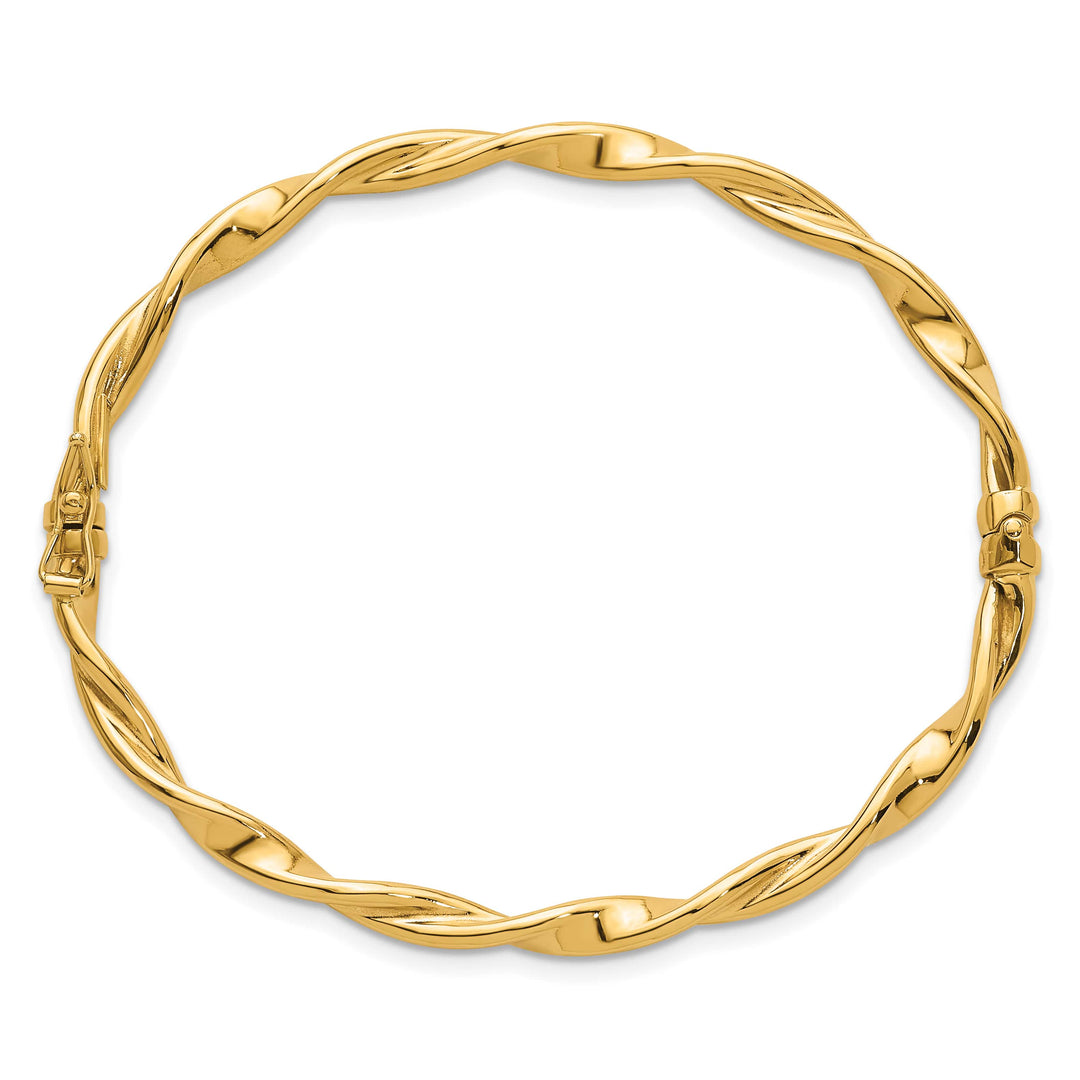 10K Yellow Gold Hinged Bangle