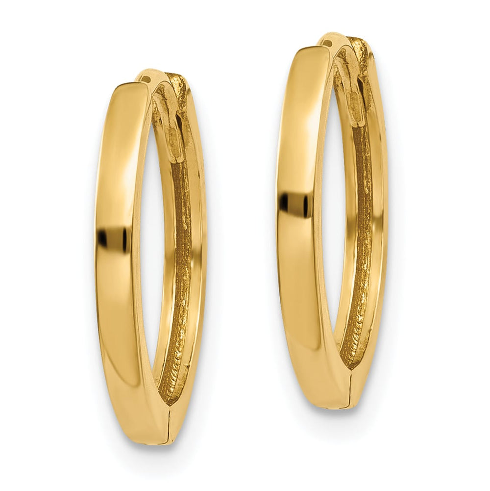 10k Yellow Gold Hinged Hoop Earrings, 11mm