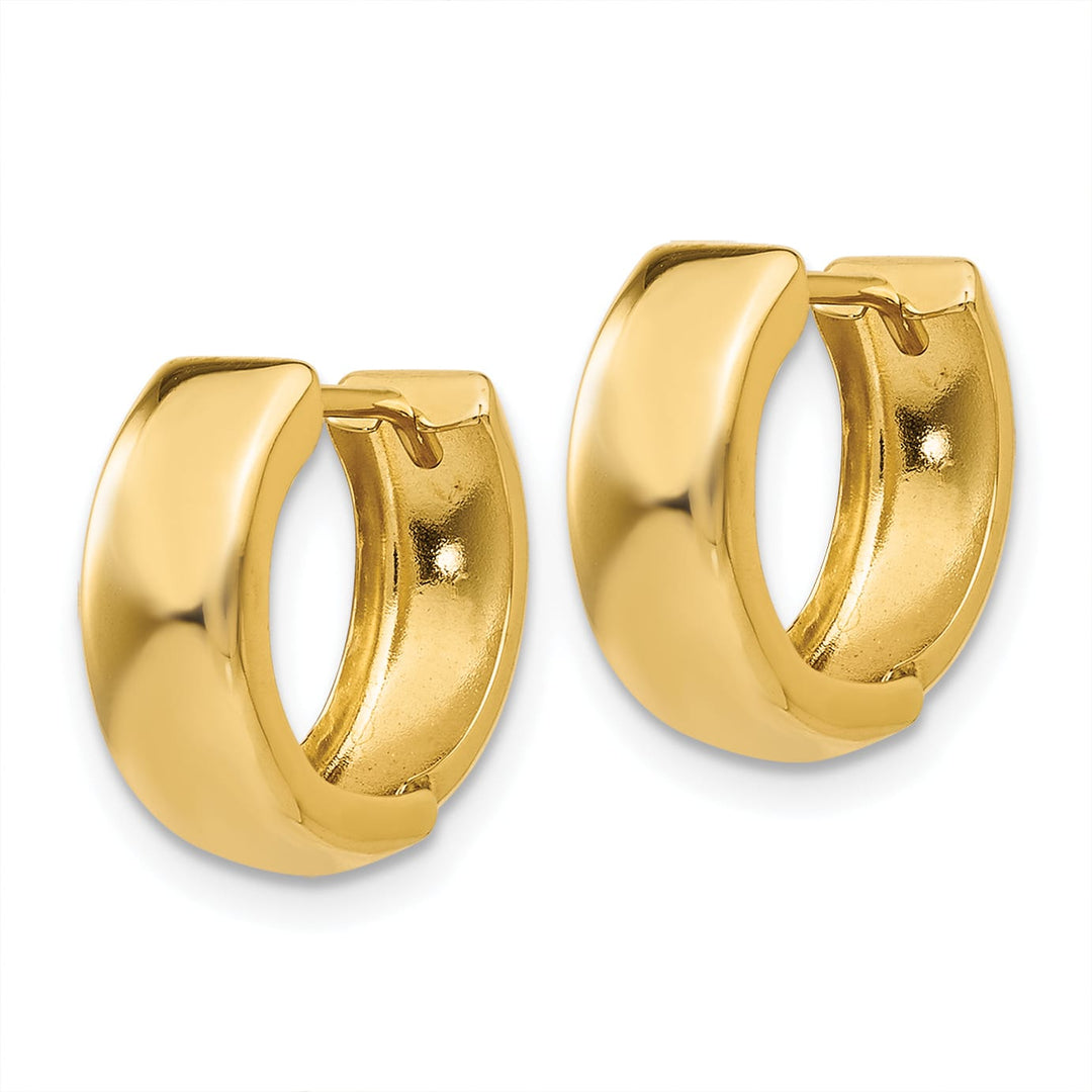 10k Yellow Gold Hinged Hoop Earrings, 12mm