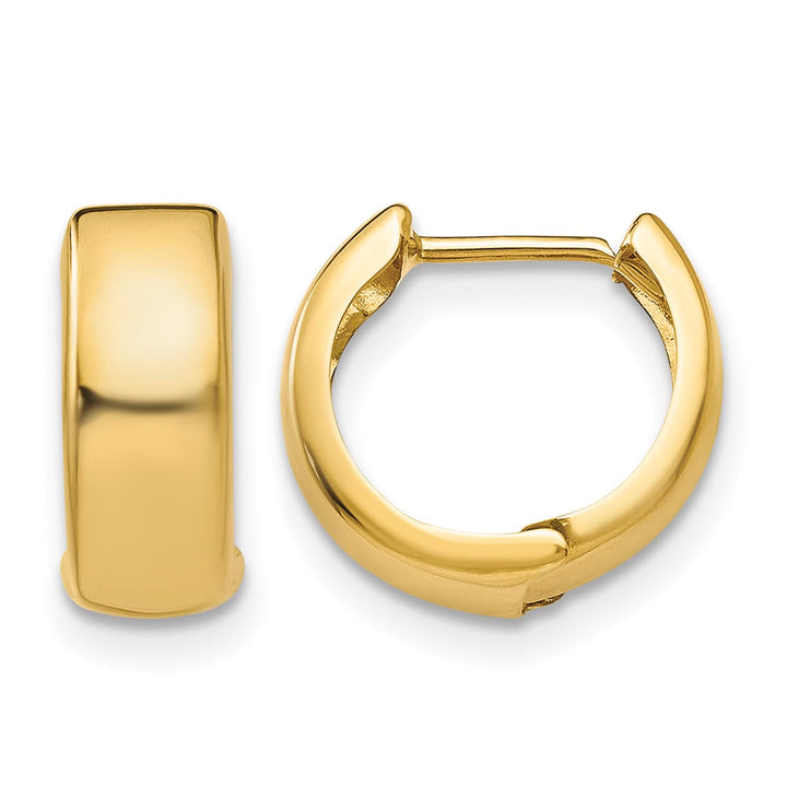 10k Yellow Gold Hinged Hoop Earrings, 12mm