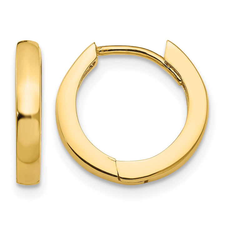 10k Yellow Gold Hinged Hoop Earrings, 13.5mm