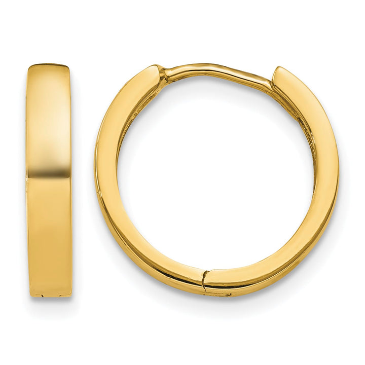 10k Yellow Gold Hinged Hoop Earrings, 14.5mm