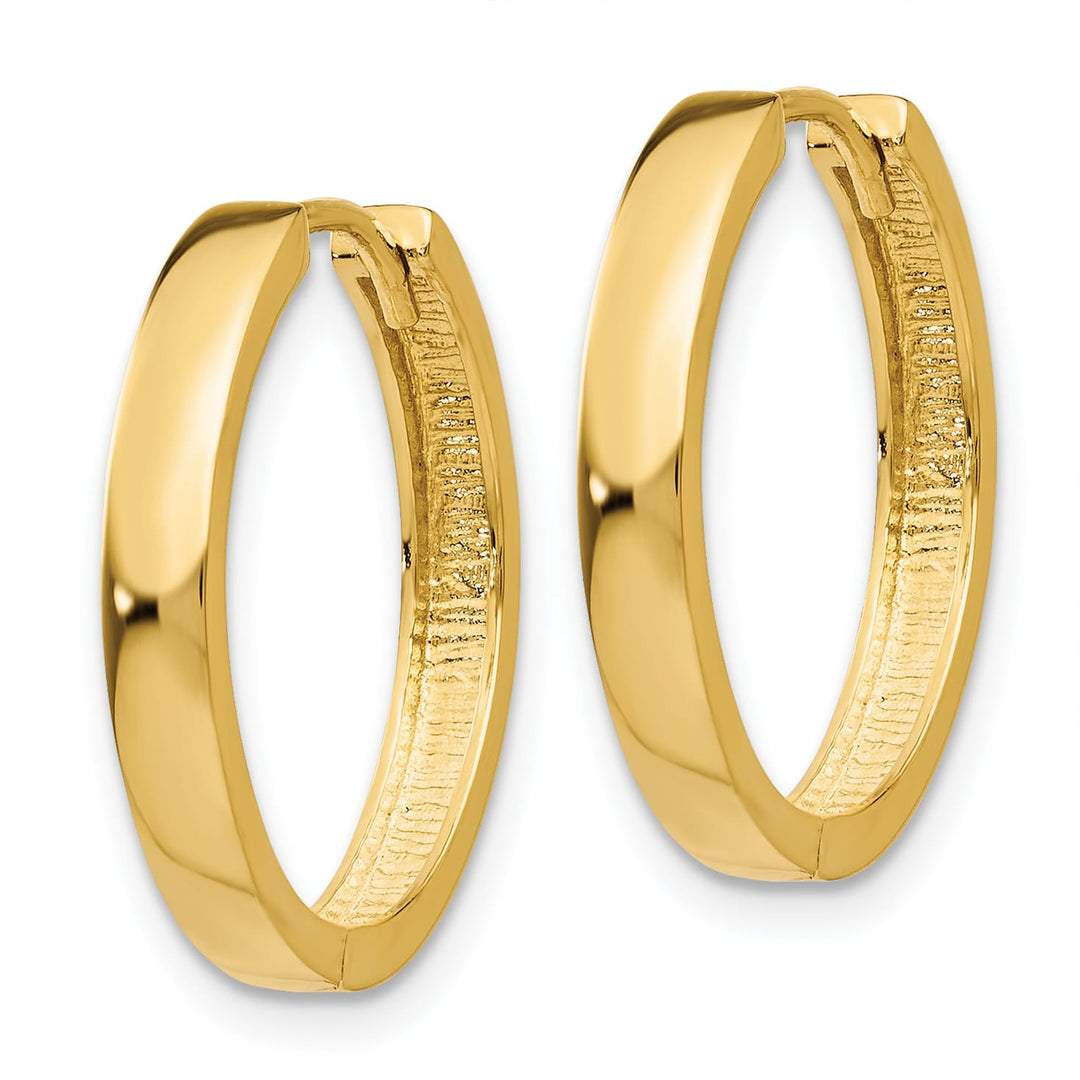 10k Yellow Gold Hinged Hoop Earrings, 18mm