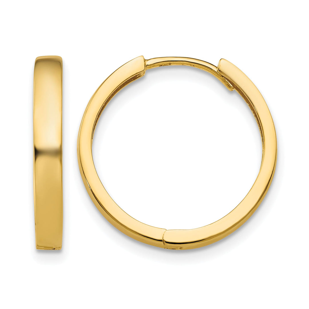 10k Yellow Gold Hinged Hoop Earrings, 18mm
