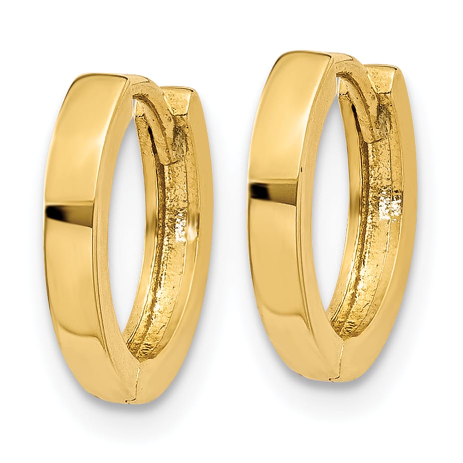 10k Yellow Gold Hinged Hoop Earrings, 8mm