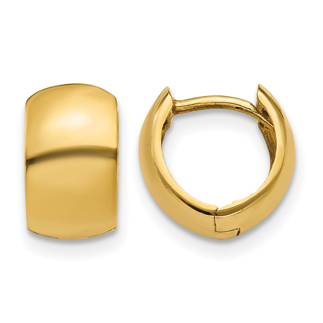10k Yellow Gold Hinged Hoop Earrings, 9.75mm