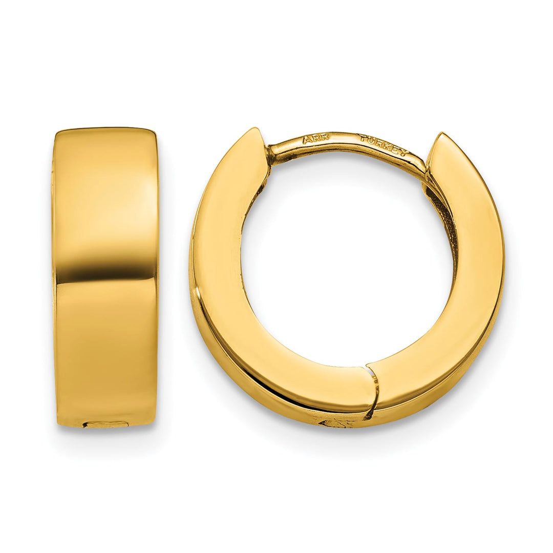 10k Yellow Gold Hinged Hoop Earrings, 9mm