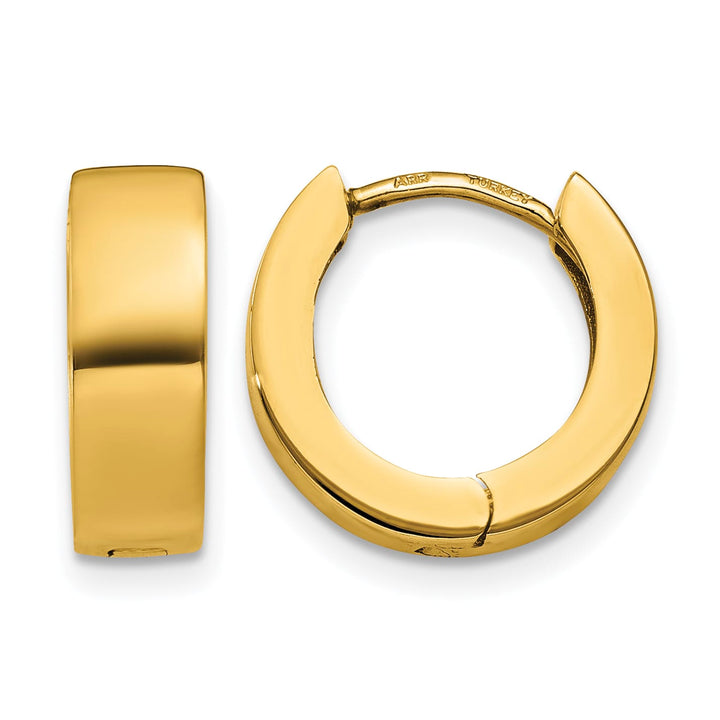 10k Yellow Gold Hinged Hoop Earrings, 9mm