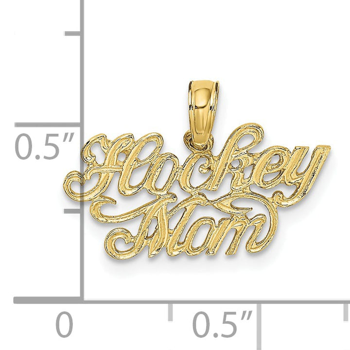 10K Yellow Gold Hockey MOM Charm
