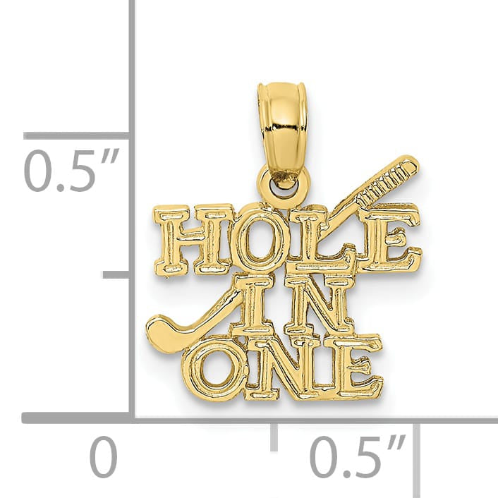 10K Yellow Gold Hole In One with Golf Club Charm