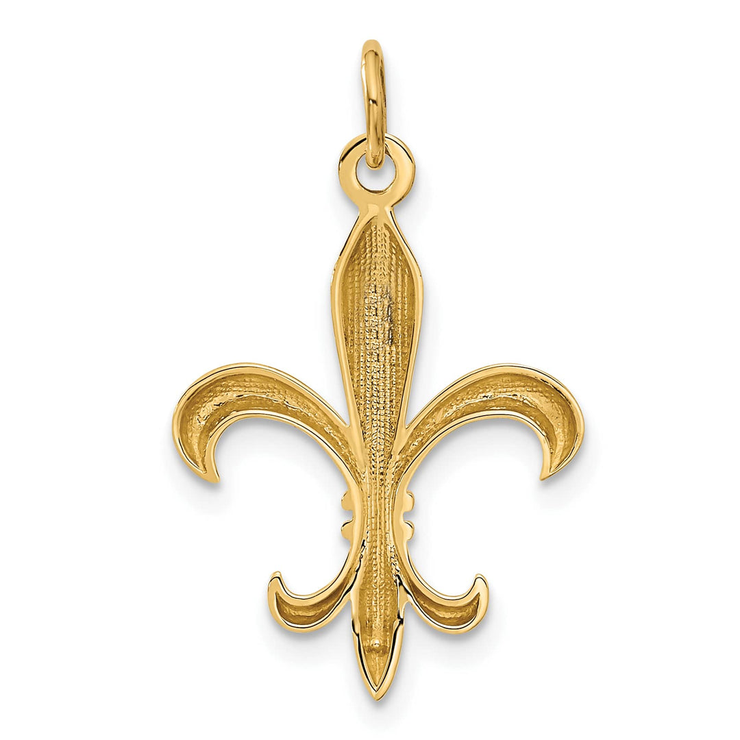 10K Yellow Gold Hollow Fleur De Lis Charm