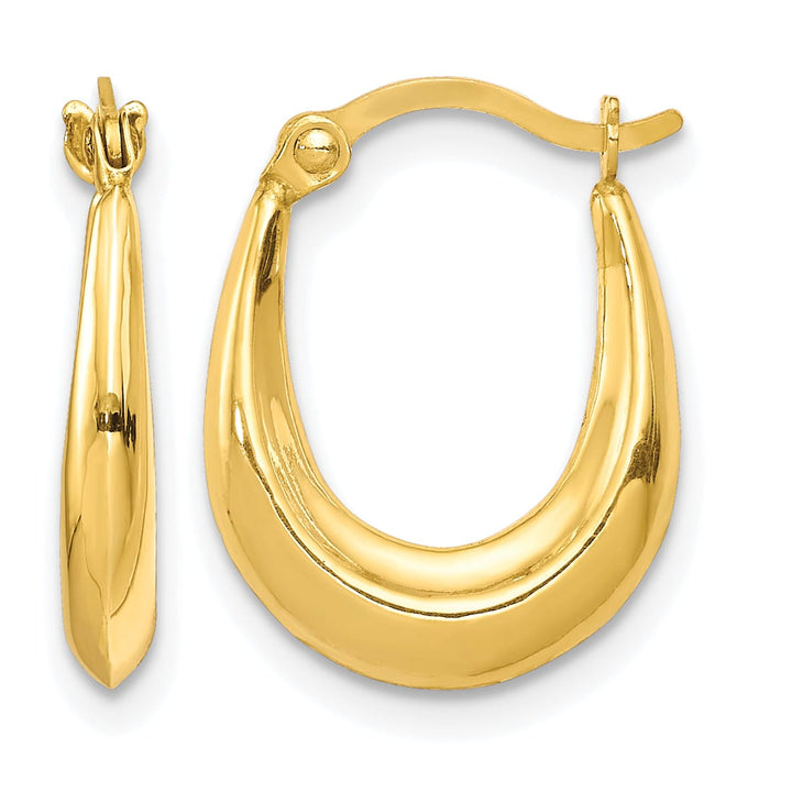 10k Yellow Gold Hollow Hoop Earrings