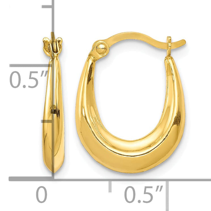 10k Yellow Gold Hollow Hoop Earrings