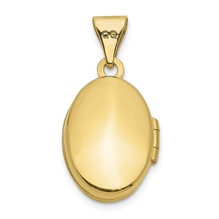 10K Yellow Gold Hollow Medium Beaded Scroll Design Oval Locket