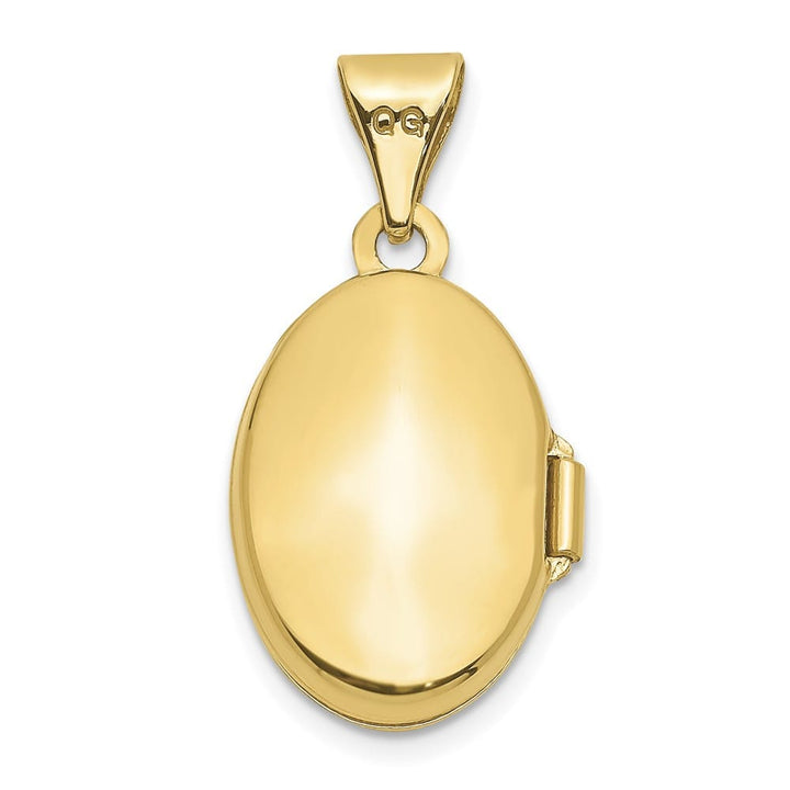 10K Yellow Gold Hollow Medium Plain Polished Oval Locket