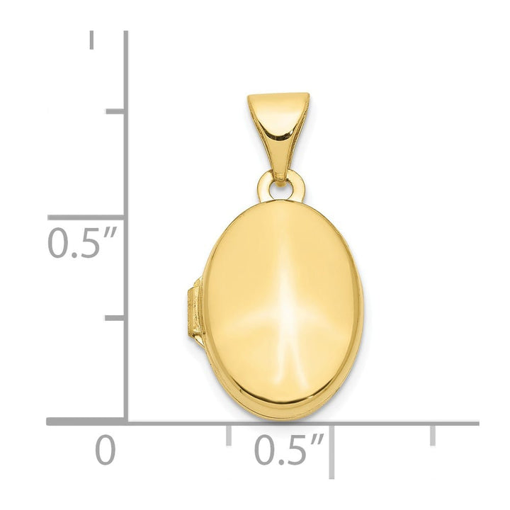 10K Yellow Gold Hollow Medium Plain Polished Oval Locket