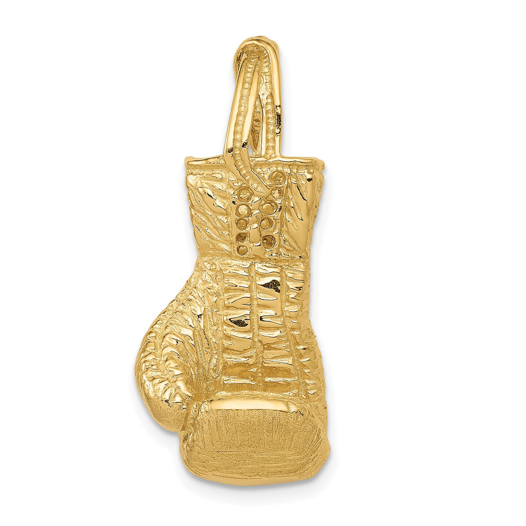 10K Yellow Gold Hollow Polished 3-D Boxing Glove Pendant