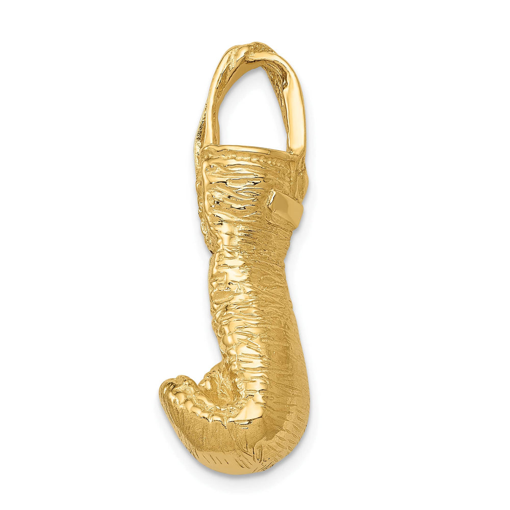 10K Yellow Gold Hollow Polished 3-D Boxing Glove Pendant