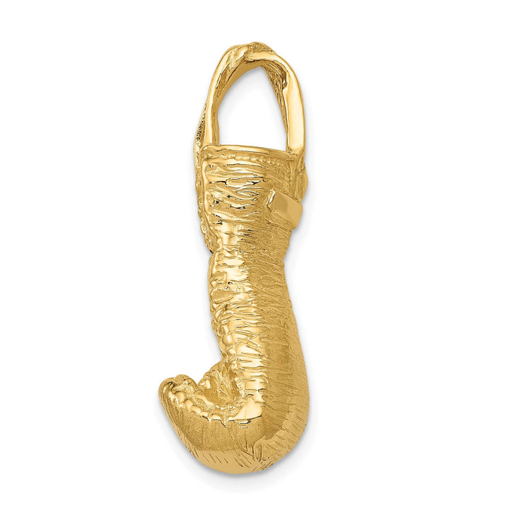 10K Yellow Gold Hollow Polished 3-D Boxing Glove Pendant