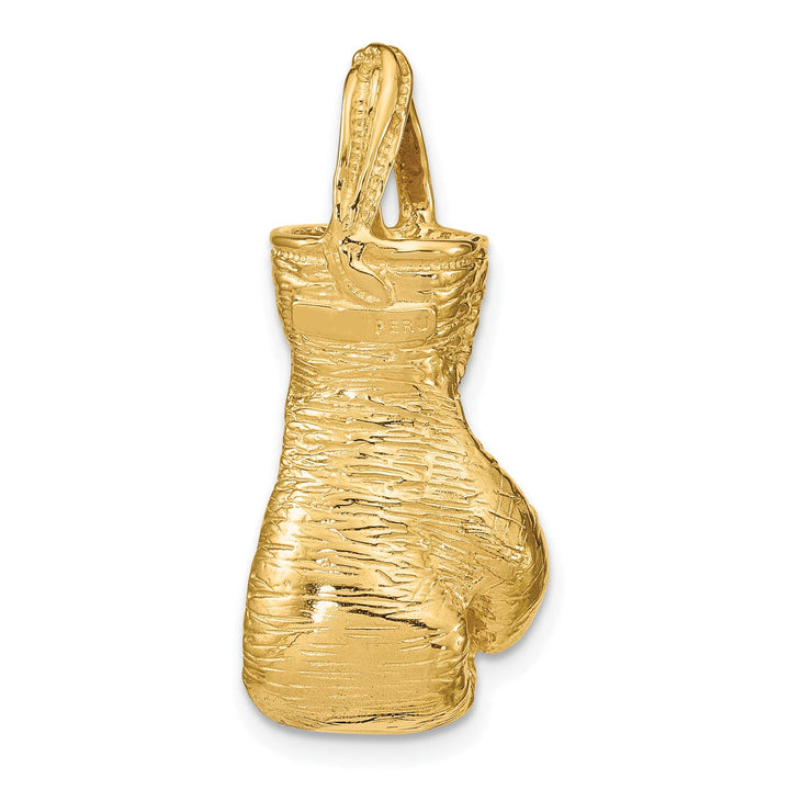 10K Yellow Gold Hollow Polished 3-D Boxing Glove Pendant