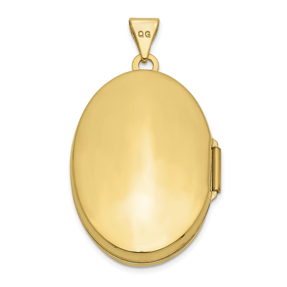 10K Yellow Gold Hollow Polished Large Domed Scroll Oval Locket