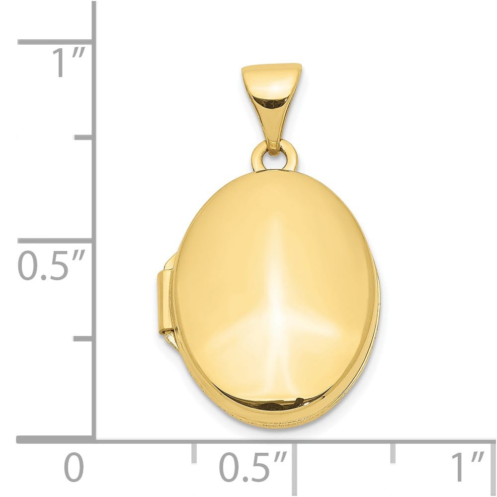 10K Yellow Gold Hollow Polished Medium Oval Locket