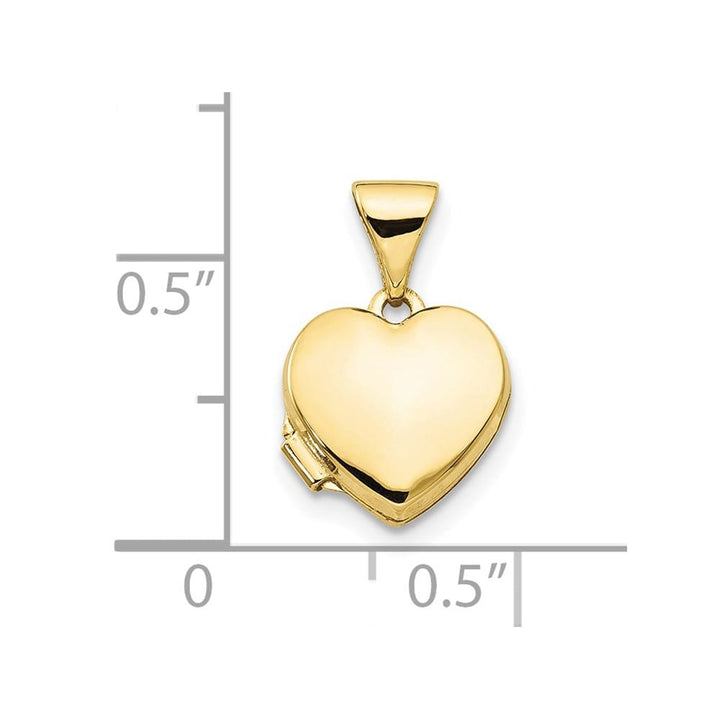 10K Yellow Gold Hollow Polished Small Plain Heart Locket