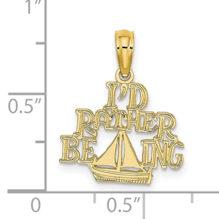 10K Yellow Gold I'D Rather Be Sailing Charm