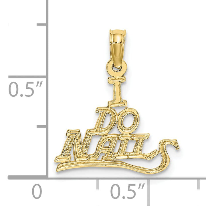 10K Yellow Gold I Do Nails Charm