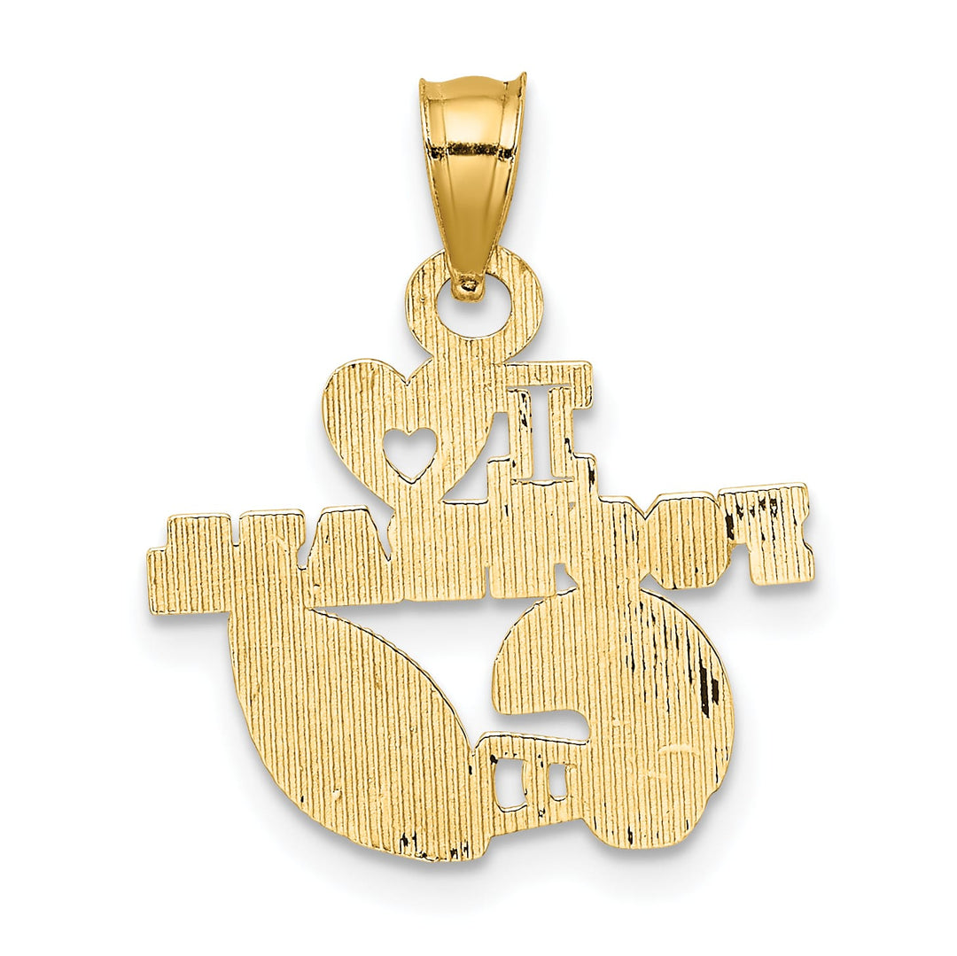 10K Yellow Gold I Heart Football Charm