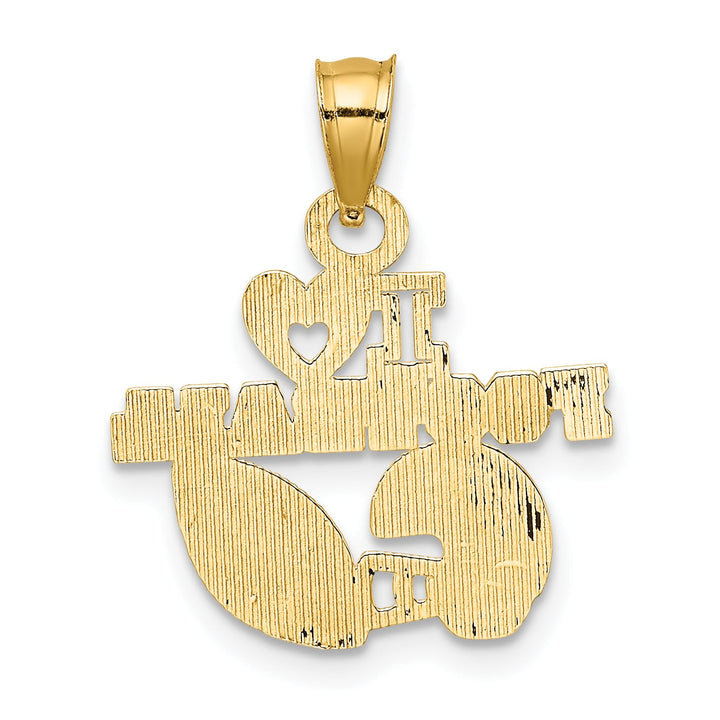 10K Yellow Gold I Heart Football Charm